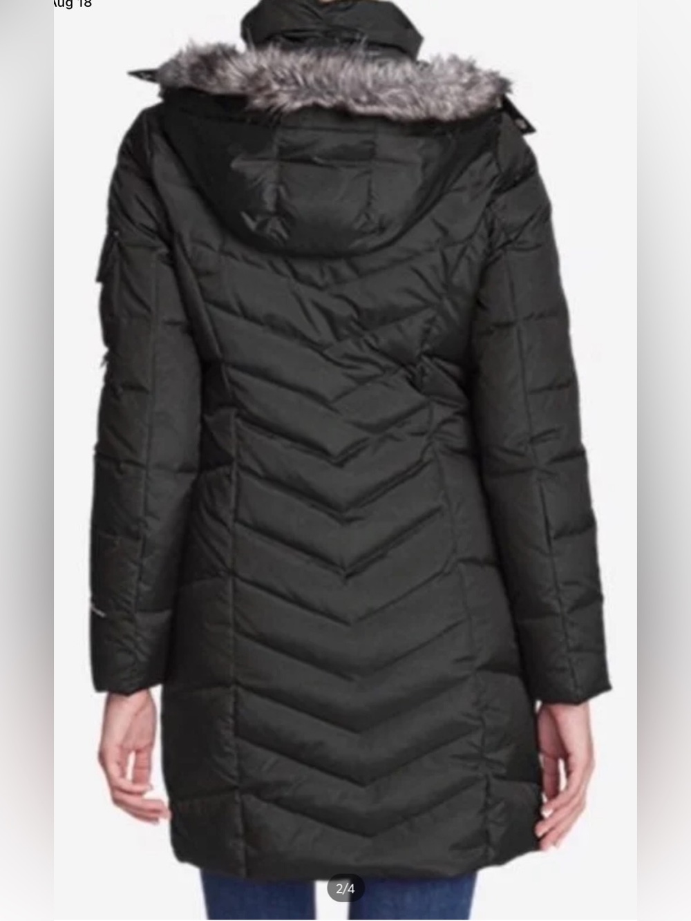 Eddie Bauer Sun Valley Black 650 Down Parka Coat Removable Faux Fur hood - Picture 2 of 13